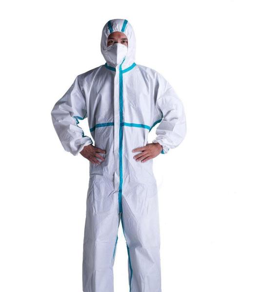 Microporous Safety Disposable Protective Coveralls / Isolation Suit CE FDA Approved