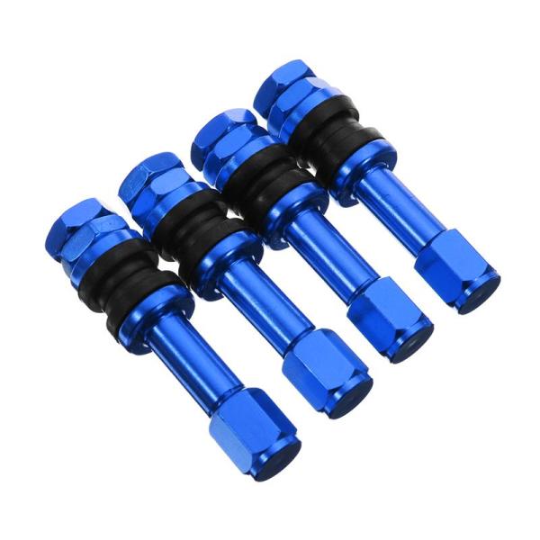 Colorful Aluminium Car Tyre Valve Stem Straight Mouth With Black Dust Caps