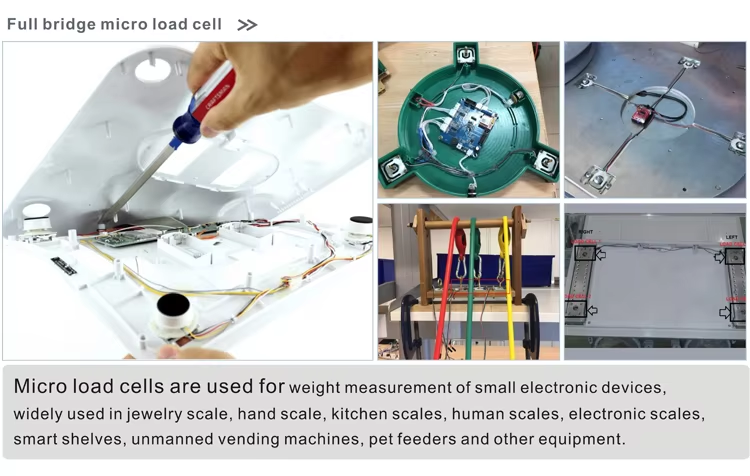 Load Sensor - 50kg (Generic) Full Bridge 4 Wires Flat Thin Miniature Micro Force Weight Sensor Small Load Cell 5kg 10kg 20kg 30kg 50kg 75kg 100kg 150kg