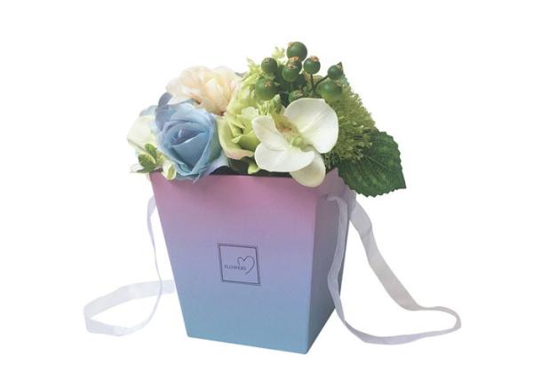 Durable Round Tube Cardboard Flower Boxes Paper Material Customized With Handle