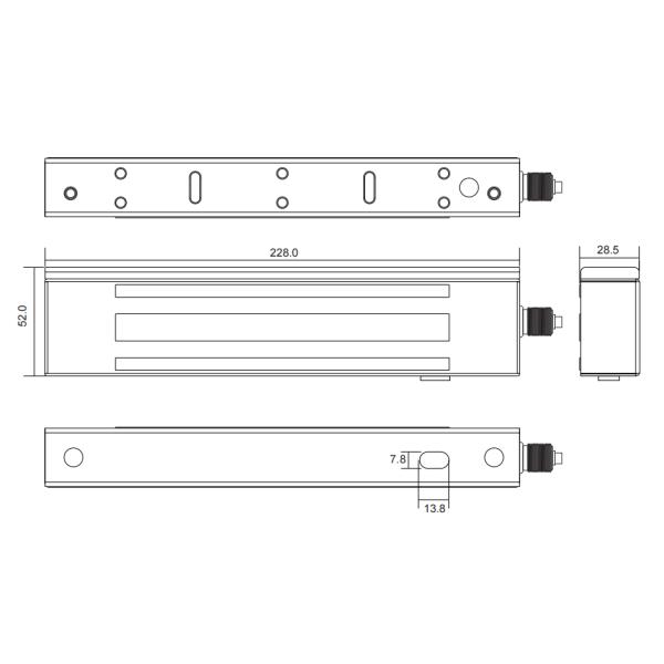 EL350SPW-5 Waterproof 350P magnetic lock with stainless steel series: COPPER(350KG)