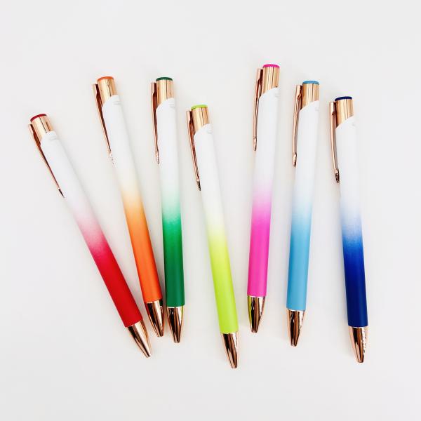 Pluma de punta de aluminio creativa de gradiente colorida pintura en aerosol 0.35mm Pluma de escritura