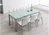 Mesa de comedor de vidrio extensible de 700 mm ligera con marco de hierro