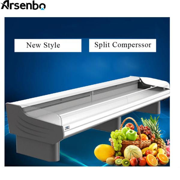 Elegant 220V Supermarket Island Freezer , Split Style Seafood Display Cooler