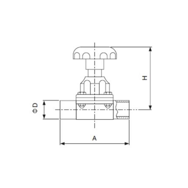 2 Inch T316L 1.4404 Stainless Steel Sanitary Valves - Butt Welded Diaphragm Valve