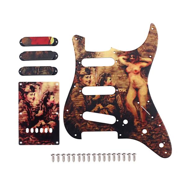 Lady Pattern 3-Ply Standard SSS Electric Guitar Pickguard Set With Screw Back Plate Scratch Plate ST Электрические гитары
