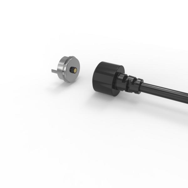 Cargador magnético de 12 V CC y conector de cable USB de 2 pines Pogo para una carga conveniente