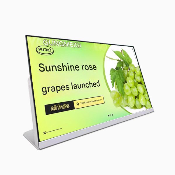 FHD 23.8 Android Digital Signage Player WiFi Network L-type Countertop Electronic Menu Board for Milk Tea Store Retail