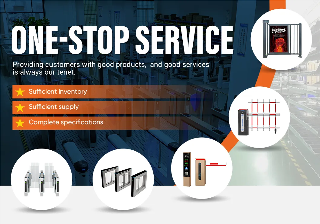 Electrical Fingerprinter Controlled Automatic Sliding Barrier Gate Turnstile Full Height