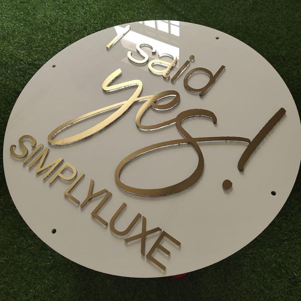 Birthday Party Baby Shower Decoration Circle Engagement Wedding Welcome Sign Custom 3D Acrylic Round Wedding Signs