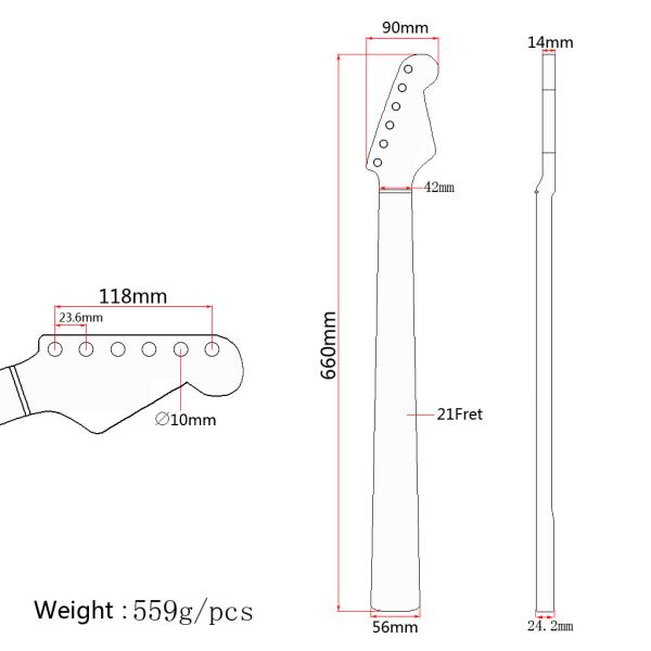 Гибсон Лес Пол Замена Шейка 22 Фреты Кленовая Гитара Шейка Розового дерева Fingerboard регулируемый шестерёнка