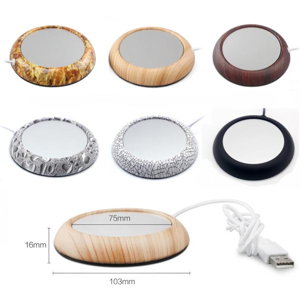 Promotional USB heating cup mat Iron case + aluminum sheet logo customized