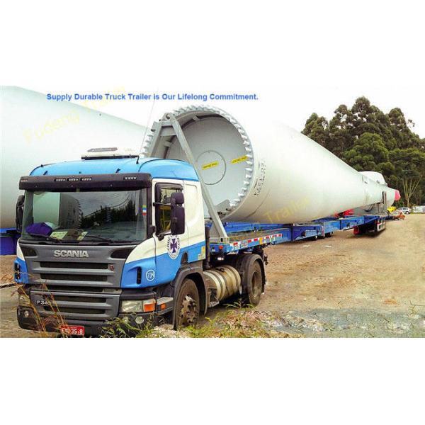 43 - 56 Meters Extendable Lowboy Trailer For Hydraulic Steering Wind Blade Carry