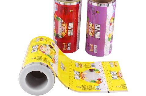 snack PE Food Material  film on roll custom printing logo snack packing roll film