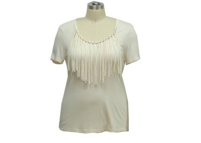 Women's Fashion 1/2 Sleeves Shirt  Round-Necline With tassel Decoration Fit Size