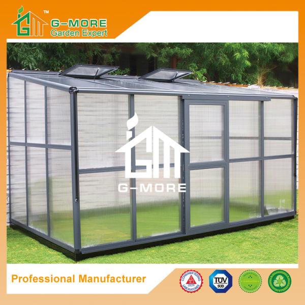 Aluminum Greenhouse-Hexagon Series-242 X 392 X 237CM-Dark Grey Color- PC or Glass