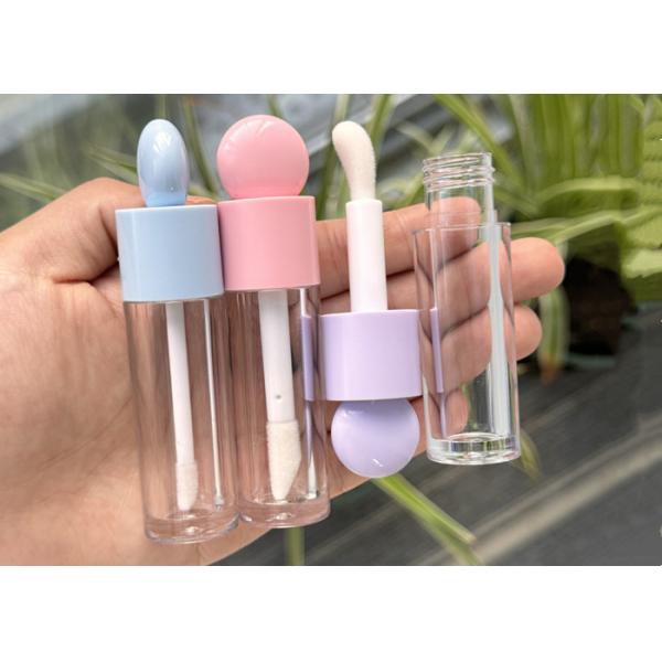 Luxury Flat head 6ml Special Cute Lid Lip Gloss Bottle with Big Brush