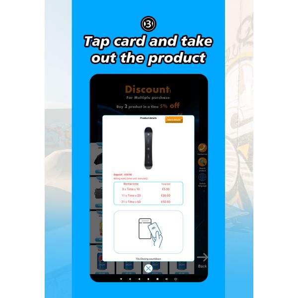 Ski Resorts Smart Snowboard Rental Locker Vending Machine With Rental System