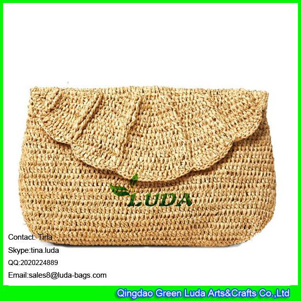 LUDA summer straw handbag crochet straw raffia clutch bags