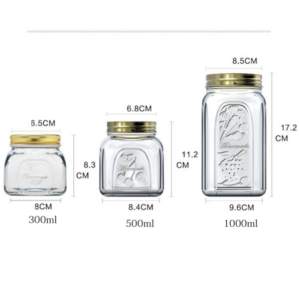 Safe Hygienic Glass Canning Jars Glass Food Storage Jars For Dried Fruits