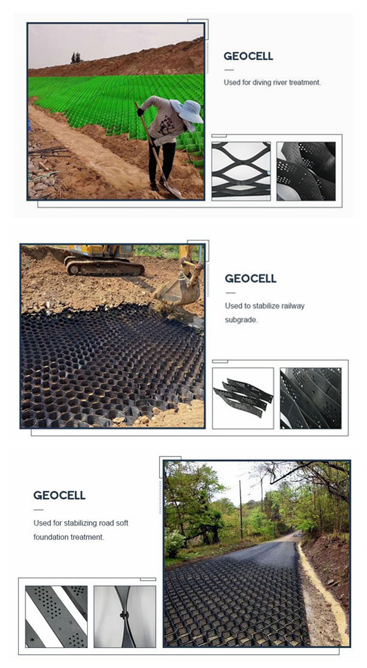 Пластиковый 3D HDPE Geocell на решетка 5mm-20mm Geogrid предохранения от наклона