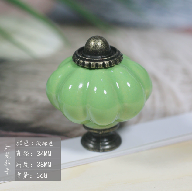 Pumpkin Ceramic Handle Knob Bohemian Style Cartoon Kitchen Bedroom Bathroom Wardrobe Dresser Cabinet Drawer Door Handle