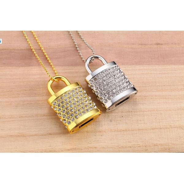 Diamond Lock necklace Jewelry USB flash drive 32Gb for Souvenir Gifts