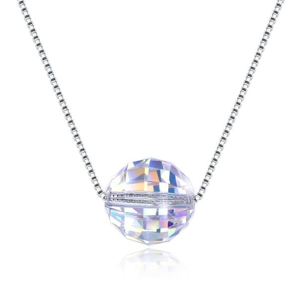 boule Aurora Crystal Diamond Necklace de 3.5g 17in Sterling Silver Jewelry Necklaces 8mm