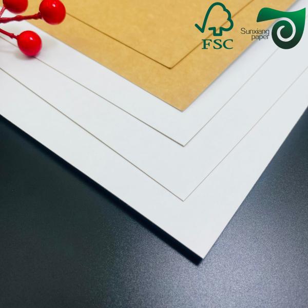 325gsm Food Grade Kraft Paper White Coated Front Brown Back Made From Virgin Pulp FSC