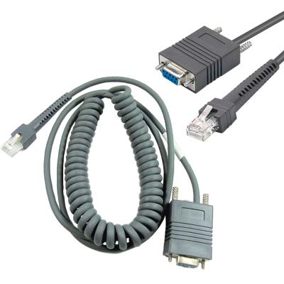 3m Coiled RJ45 RS232 Cable , Symbol Ls2208 Cable For Barcode Scanner