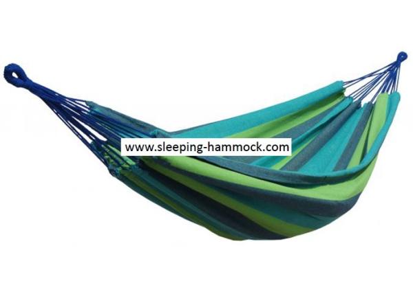 Extra Wide Brazilian Style Double Hammock  With Carry Bag Outdoor Indoor Blue Green Stripe