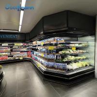 Le réfrigérateur ouvert d'étalage de supermarché montrent le congélateur large de Cabinet de légume fruit de 1.25m