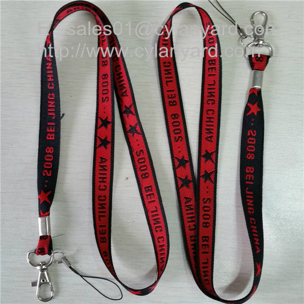 Cheap Woven Ribbon with Jacquard Logo, Custom Woven Neck Lanyards Supplier China