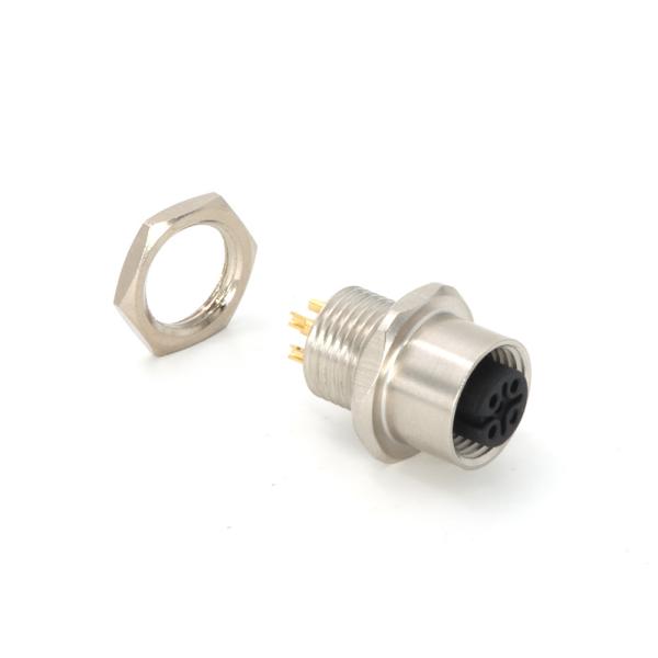 M12 connecteur de montage de panneau féminin 5 broches monture arrière M16 X 1.5 IP67
