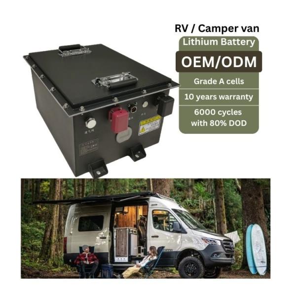 High Performance 24V RV Battery Camper Van Lithium Battery Lightweight Fast Charging
