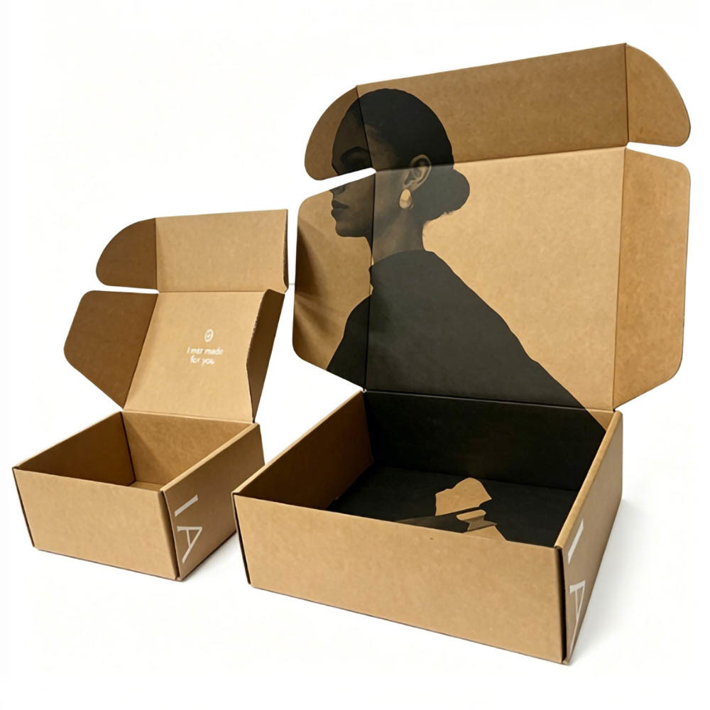 Corrugated Custom Mailer Boxes with Double Sided Kraft Paper Lamination