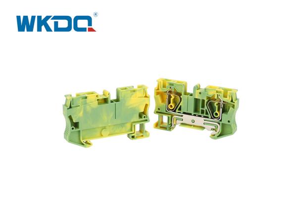 JST 6-PE Universal Din Rail Power Distribution Block , Spring Loaded Wire Connector PE Ground