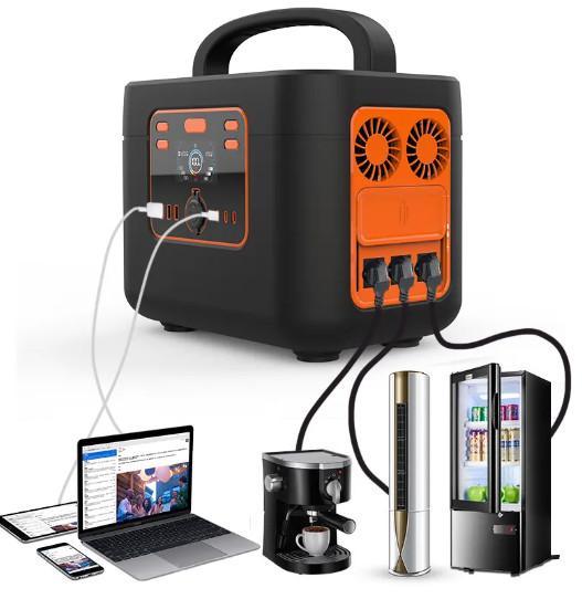 350W Portable Power Station Backup Lithium Battery With Led Lighting Solar Generator For Outdoors Camping Travel Emergen