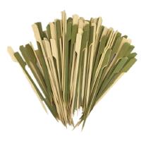 Ferramentas de churrasco Bastão de bambu descartável 15-30cm Antiderrapante Bastão de bambu azul plano