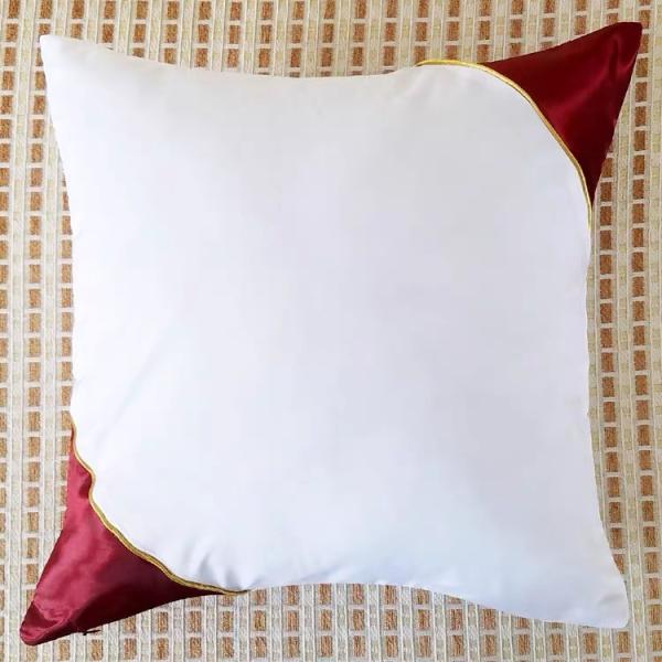 Colored Corner Golden Edge Blank Polyester Pillow Cases For Sublimation DIY Custom cushion cover sublimation