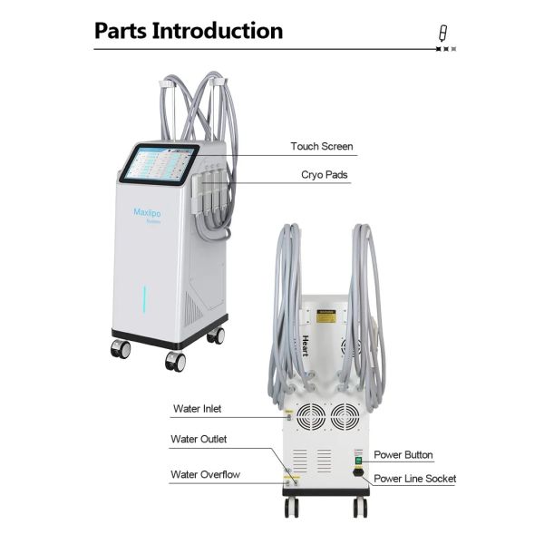 Non-invasive Body Slimming 4 Cooling Pads Cryo Membrane Fat Freezing Professional Machine Cool Sculpting Salon Massager Device
