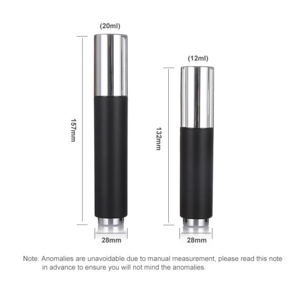Black Color Airless Skincare Bottle 20ml Plastic Airless Lotion Bottle with Brush Head