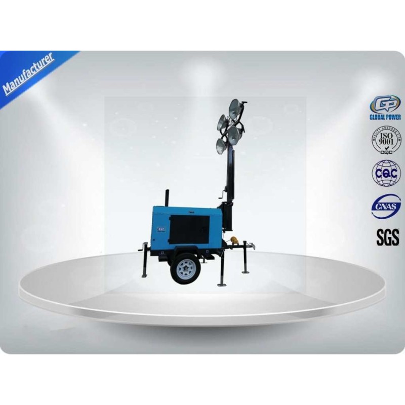 Contruction Emergency Portable 6-7kw 50Hz Mobile Light Tower , Trailer Mounted Light Towers