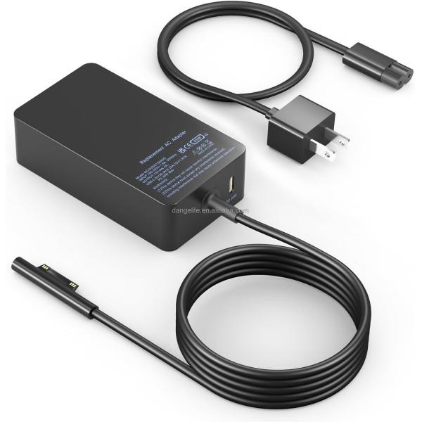 High Quality 65W Surface Pro Charger for Microsoft Surface Pro 9 8 7+,7 6 5 4 3 X Windows Surface Laptop5,4,3,2,1 44W 36W Laptop
