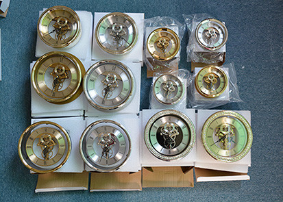 149MM Vintage Stainless Steel Skeleton Clock Small Size Plastic Back Cover