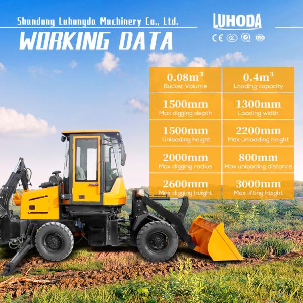 Hot Sale Four-wheel Drive Mini Backhoe Excavator Loader Small Backhoe Loader Diesel Wheel Loader for Sale