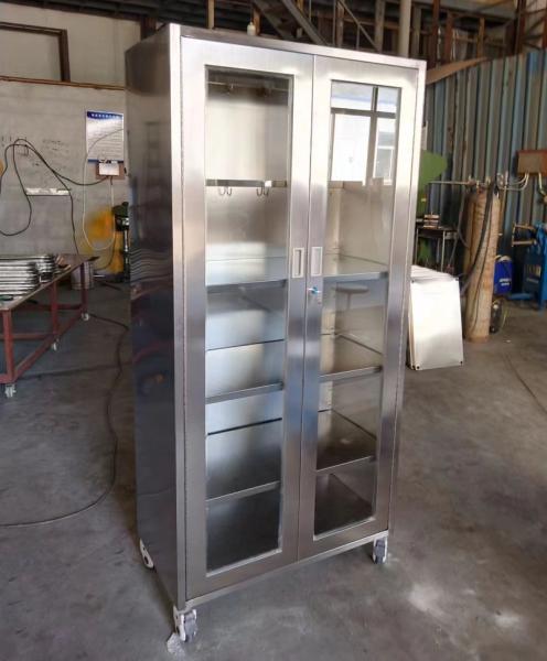 Mobile Stainless Steel Medical Cabinet On Wheels For Instruments & Supplies