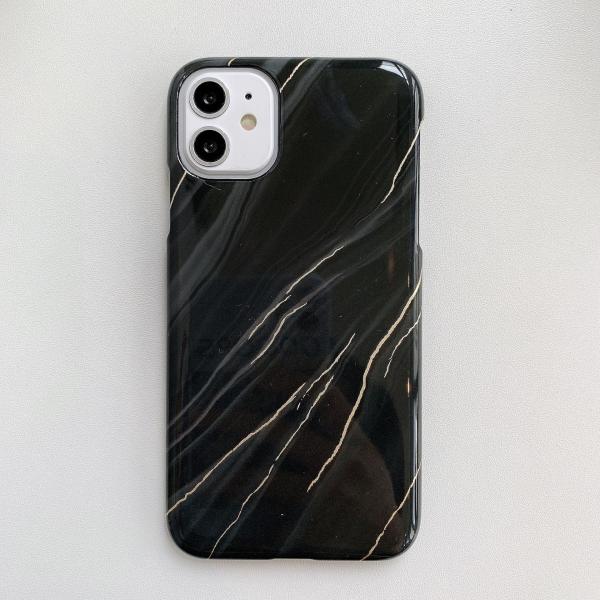 Hard PC Phone Case Glossy Surface Golden Foil Shock Absorption Mobile Cover