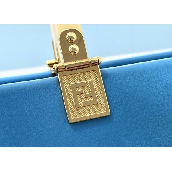 Stitching Womens Leather Tote Shopper Bag Blue With Single Shoulder Strap