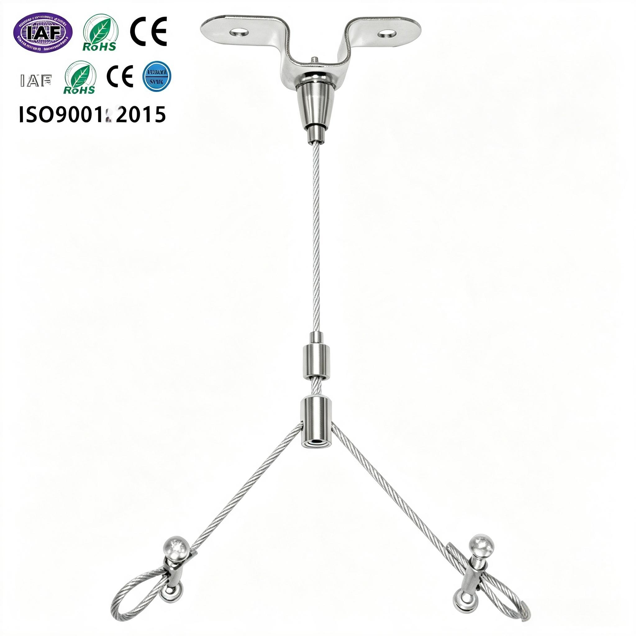 Pendant Lighting Stainless Steel Cable Hanging Kit Adjustable with Dual Loop Suspension Wire